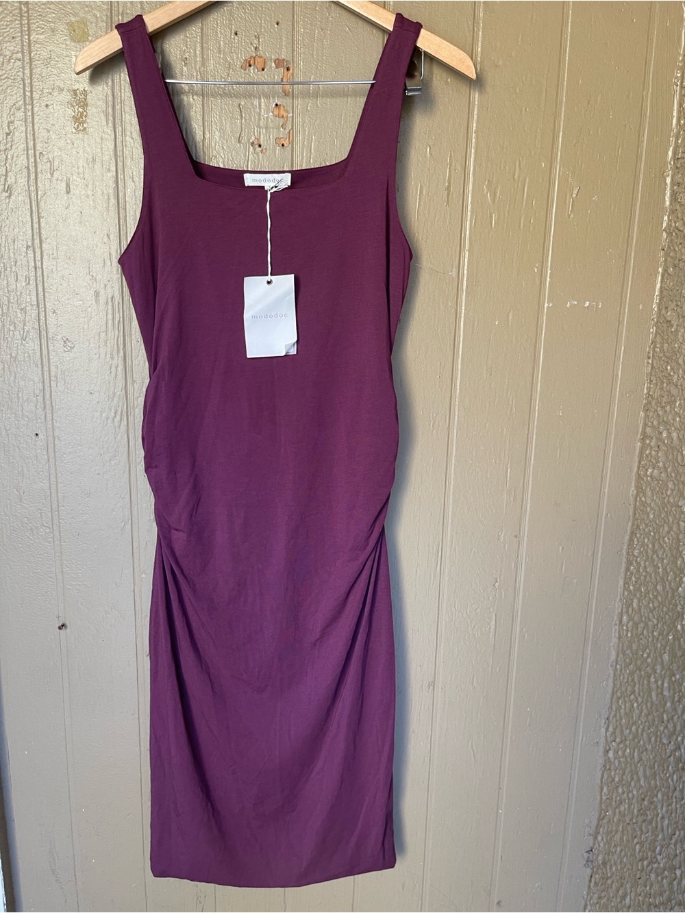 Mododoc Sleeveless Plum Midi Sheath Dress size S